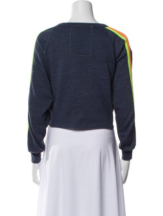 Aviator Nation Bateau Neckline Long Sleeve Crop Top