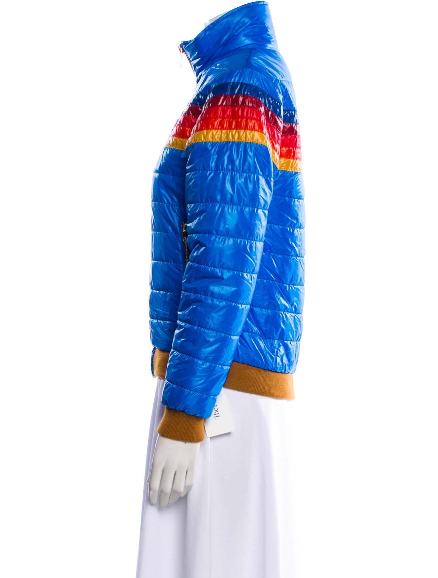 Aviator Nation Nylon Colorblock Pattern Bomber Jacket