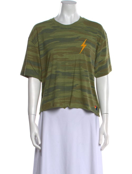 Aviator Nation Camouflage Print Crew Neck T-Shirt