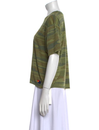 Aviator Nation Camouflage Print Crew Neck T-Shirt