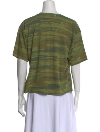 Aviator Nation Camouflage Print Crew Neck T-Shirt