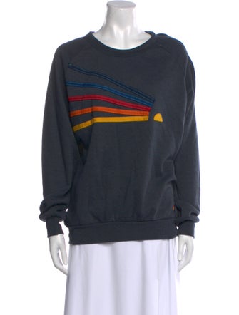 Aviator Nation Striped Crew Neck Sweatshirt