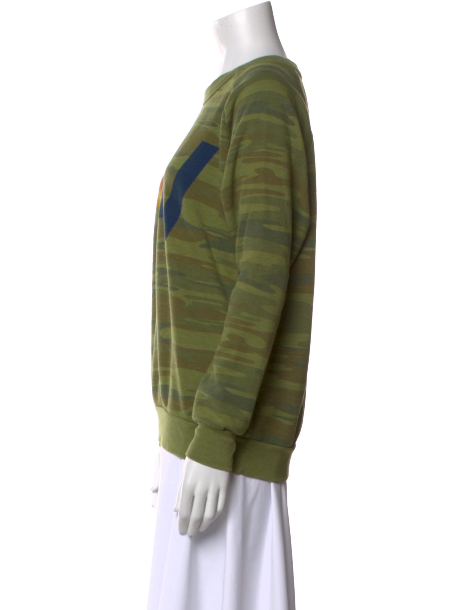 Aviator Nation Camouflage Print Crew Neck Sweatshirt