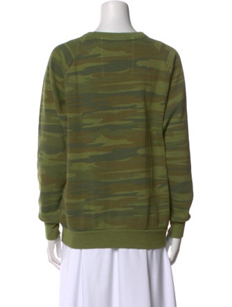 Aviator Nation Camouflage Print Crew Neck Sweatshirt