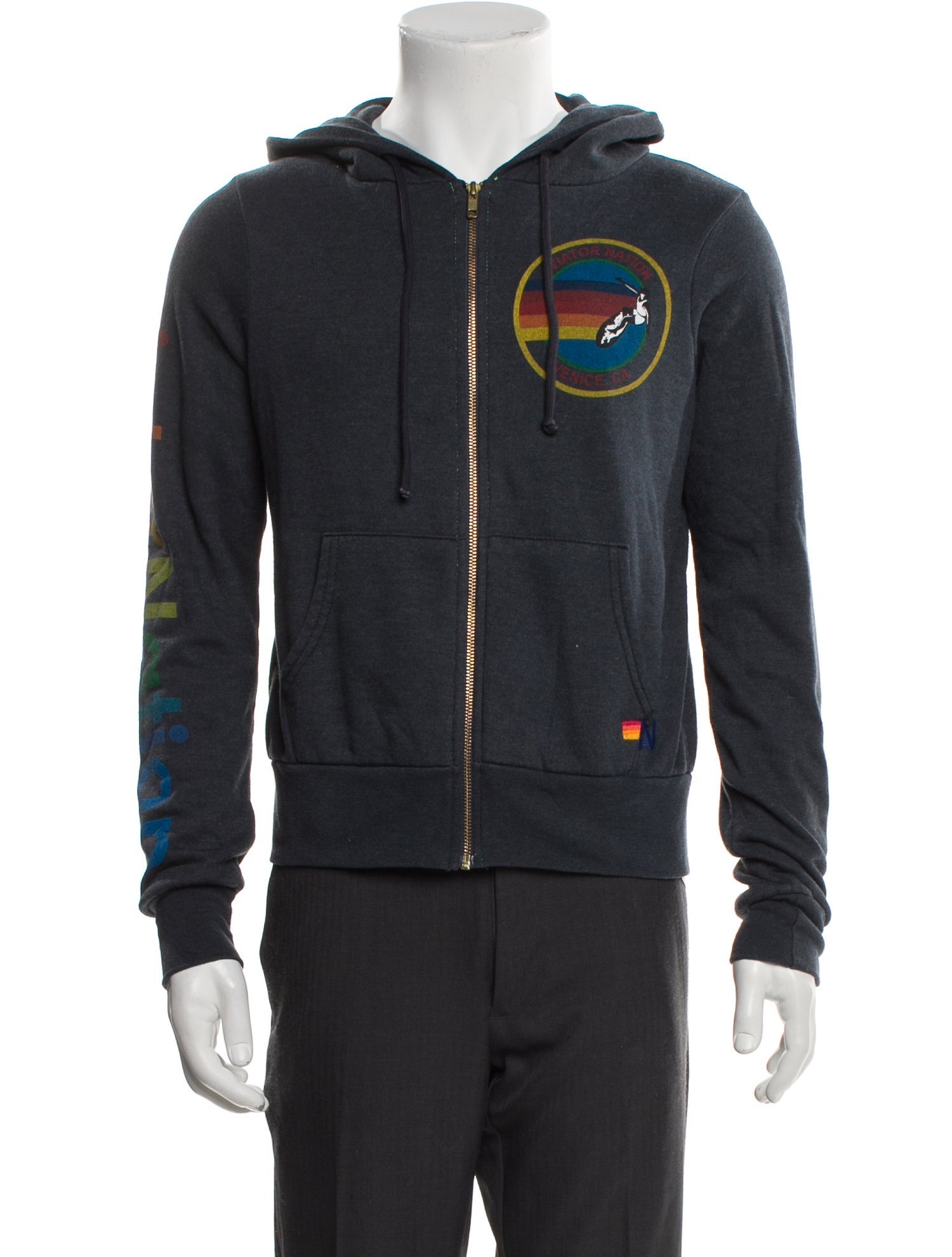 Aviator Nation Graphic Print V-Neck Hoodie