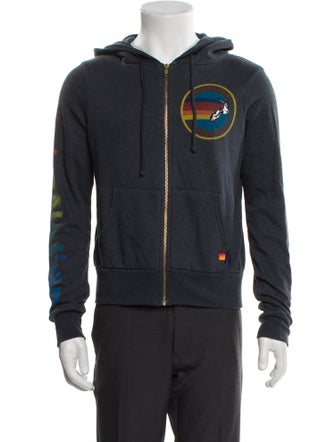 Aviator Nation Graphic Print V-Neck Hoodie