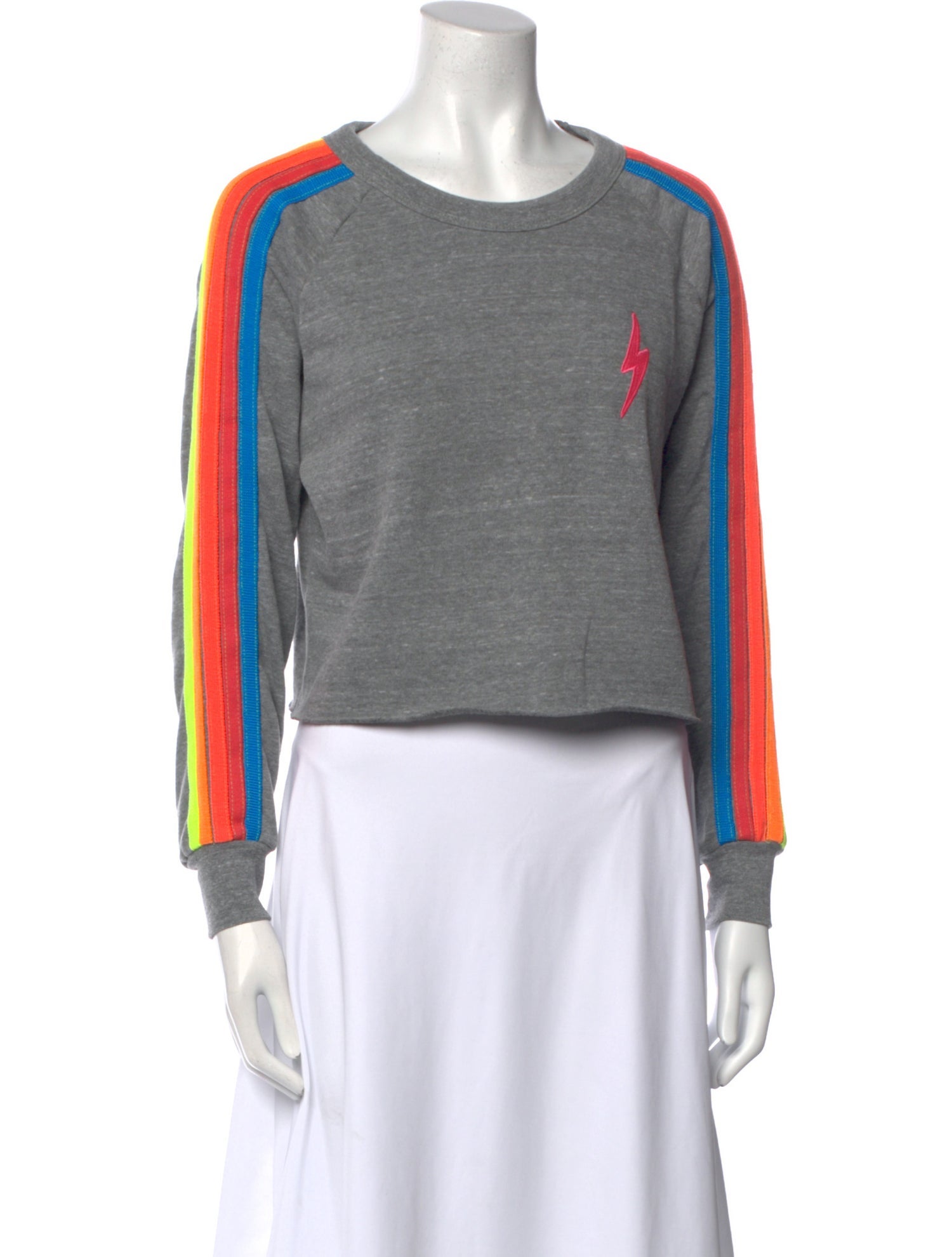 Aviator Nation Colorblock Pattern Scoop Neck Sweatshirt