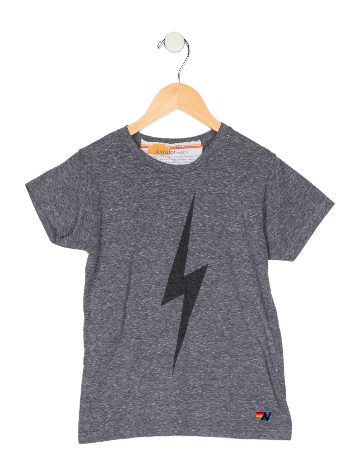 Aviator Nation Girls' Lightning Bolt Crew Neck T-Shirt