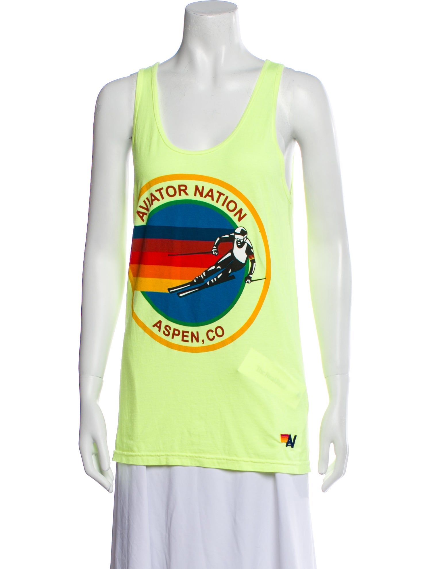 Aviator Nation Graphic Print Scoop Neck Top