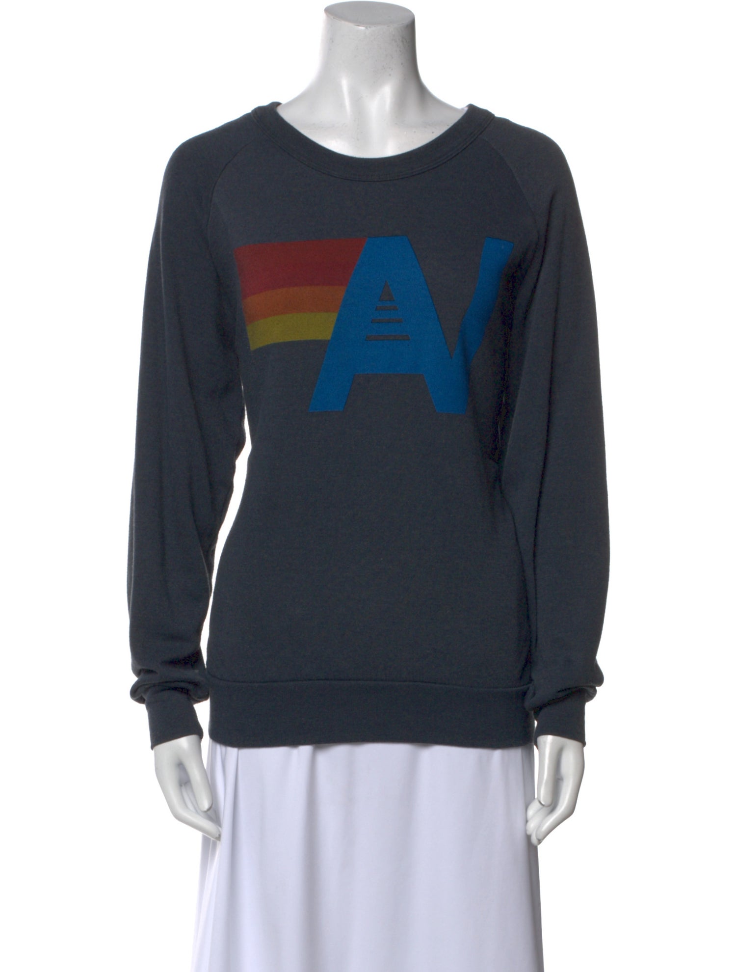 Aviator Nation Graphic Print Scoop Neck Sweatshirt