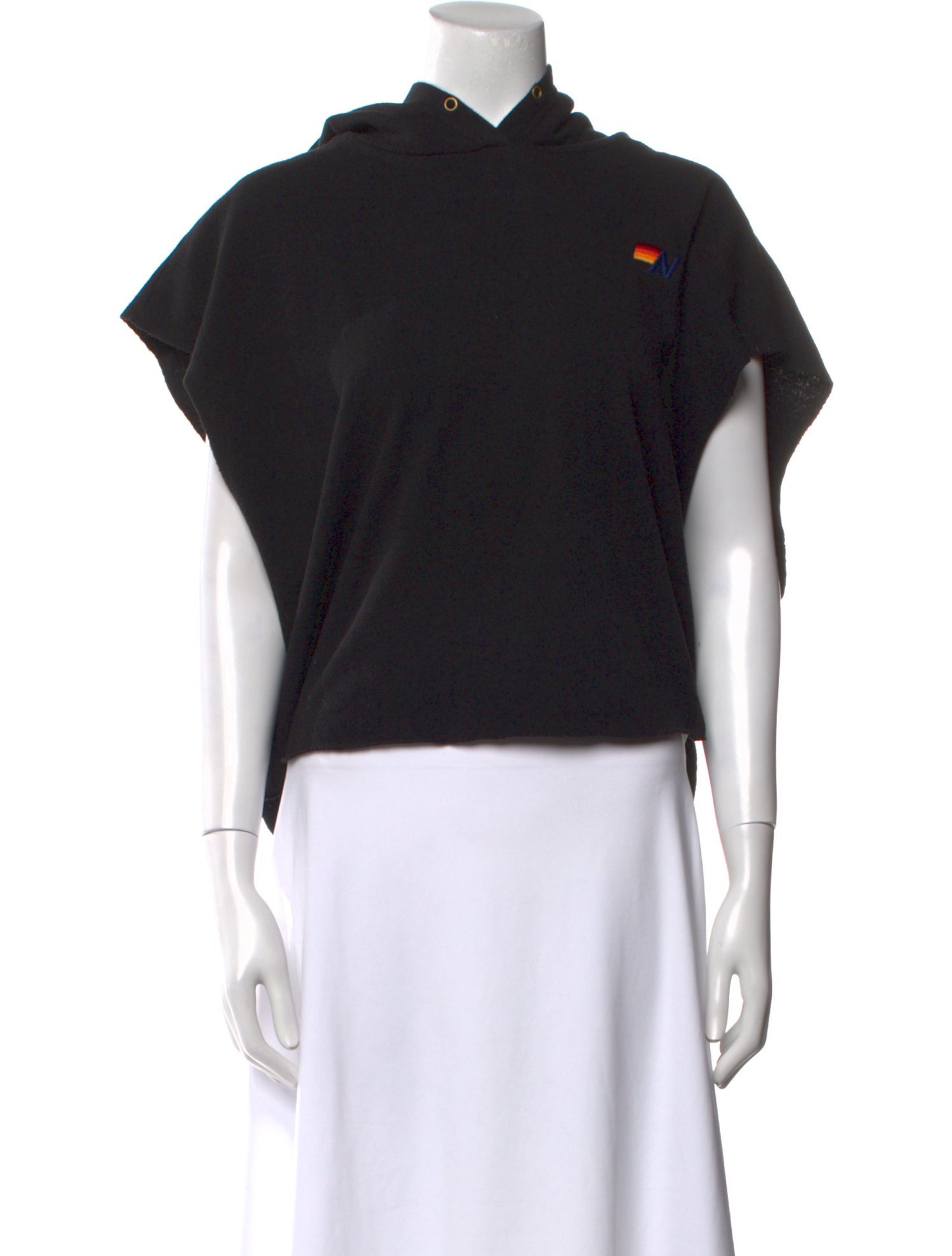 Aviator Nation Mock Neck Short Sleeve Sweatshirt