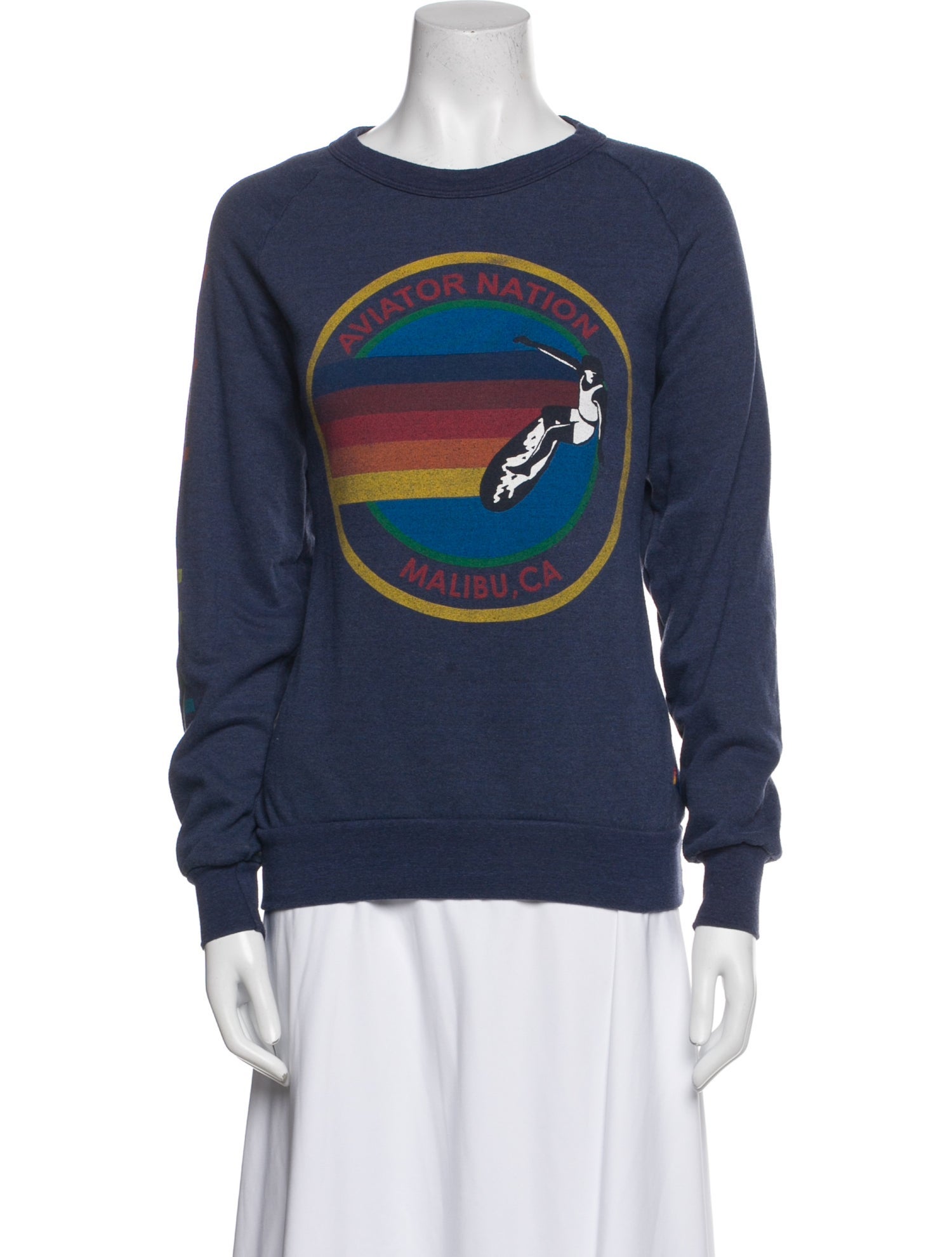 Aviator Nation Graphic Print Crew Neck Sweatshirt