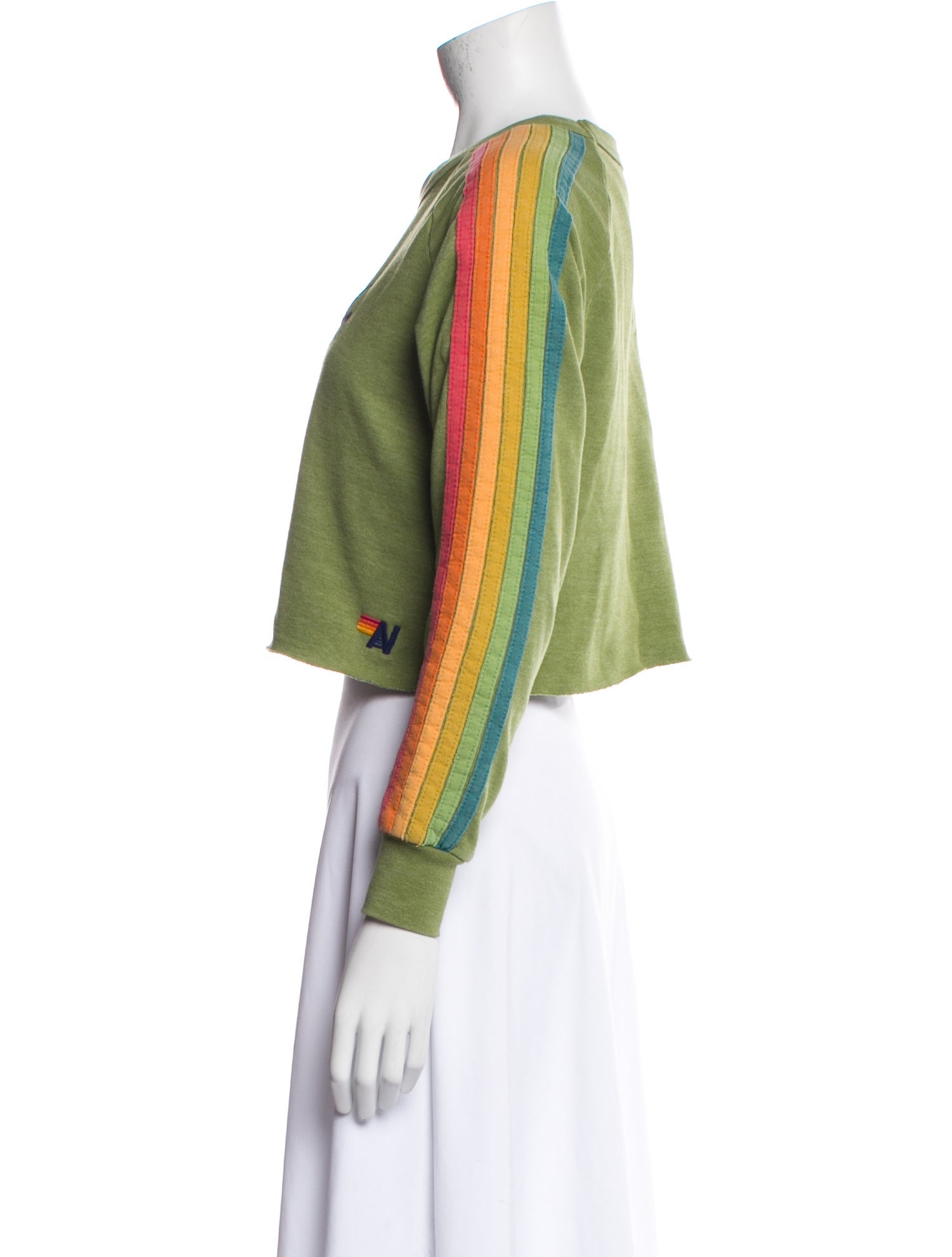 Aviator Nation Graphic Print Crew Neck Crop Top