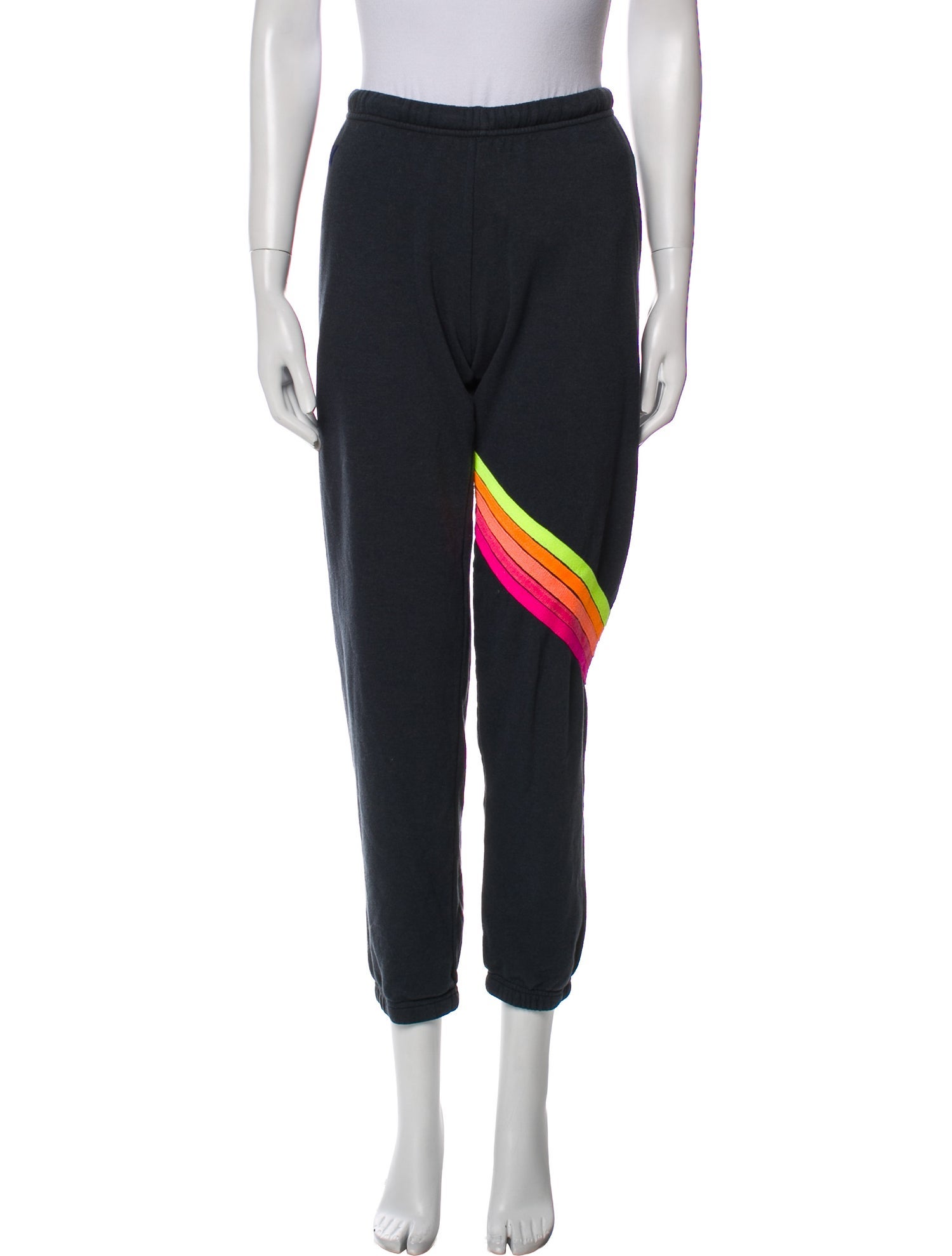 Aviator Nation Striped Embroidered Accent Sweatpants