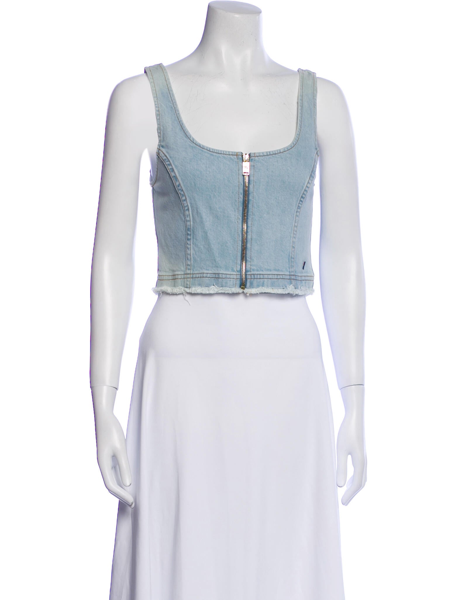 Aviator Nation Scoop Neck Sleeveless Crop Top