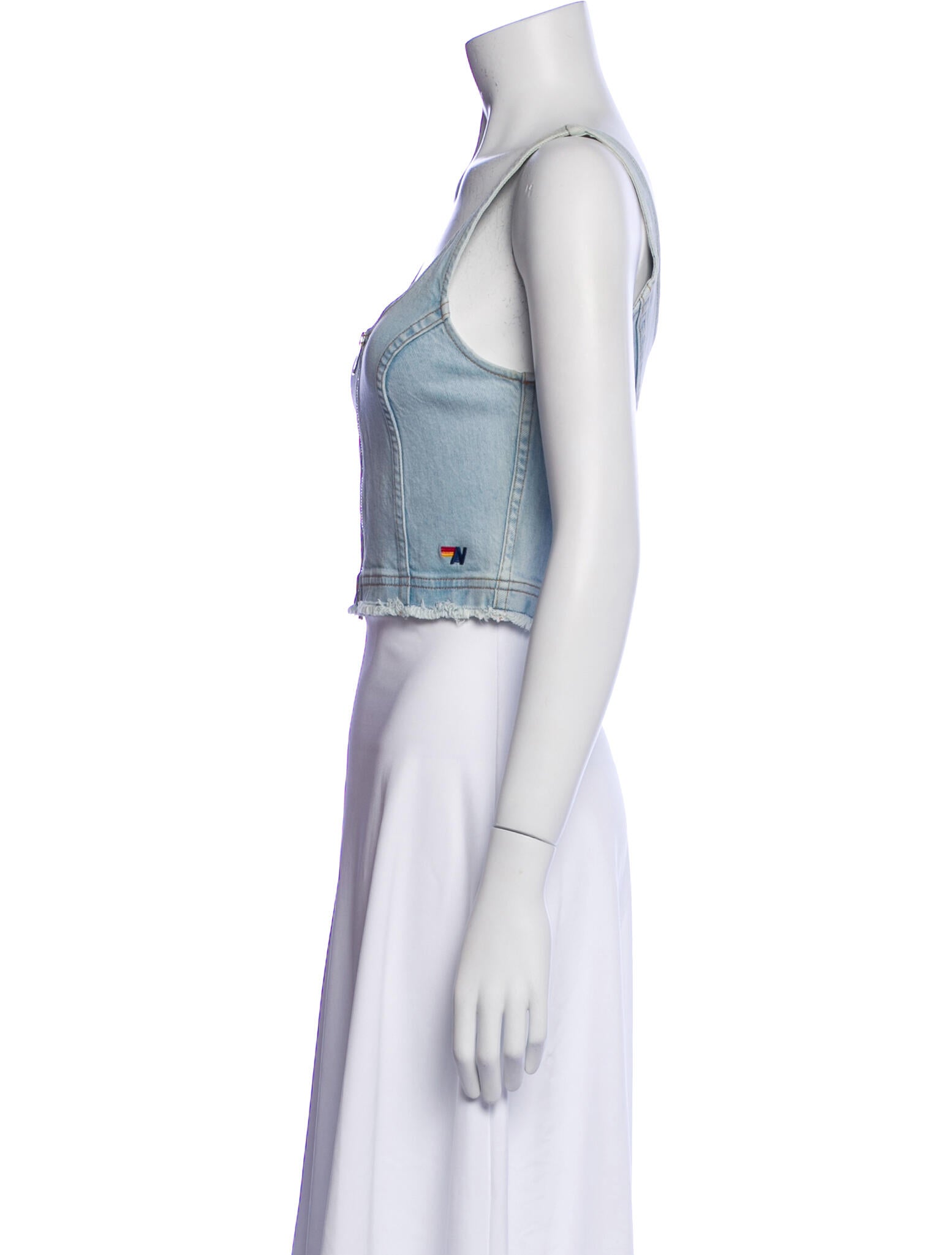 Aviator Nation Scoop Neck Sleeveless Crop Top