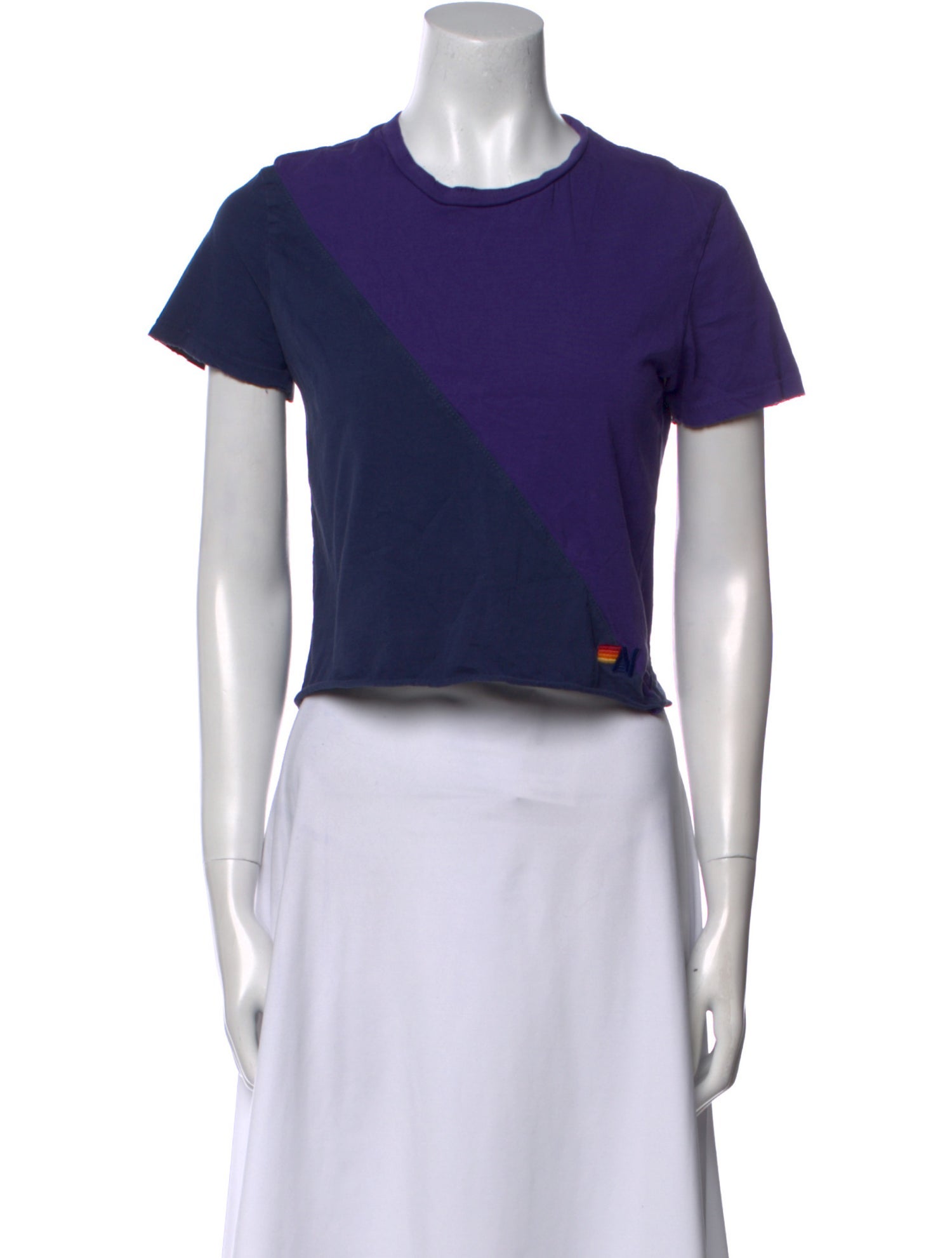 Aviator Nation Crew Neck Short Sleeve Crop Top