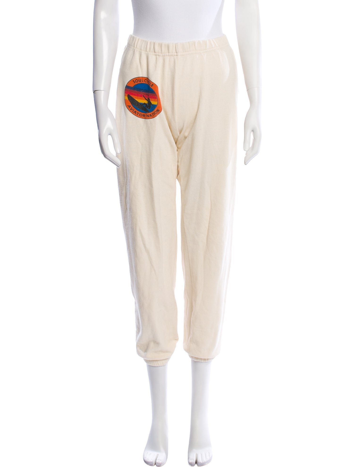 Aviator Nation Graphic Print Embroidered Accent Sweatpants