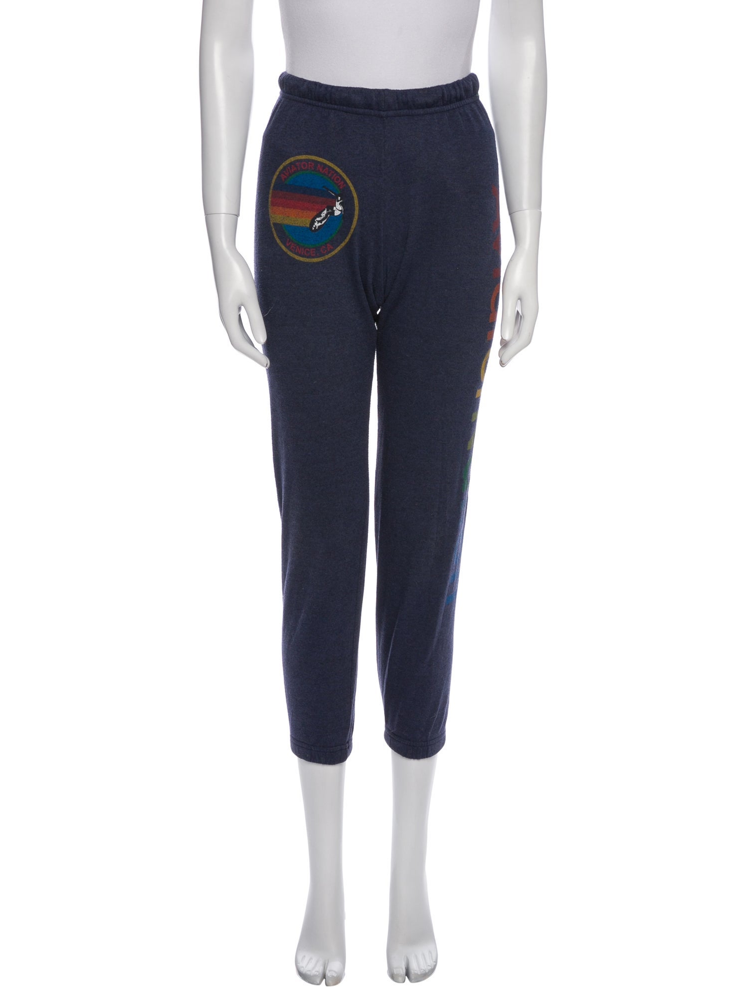 Aviator Nation Graphic Print Embroidered Accent Sweatpants