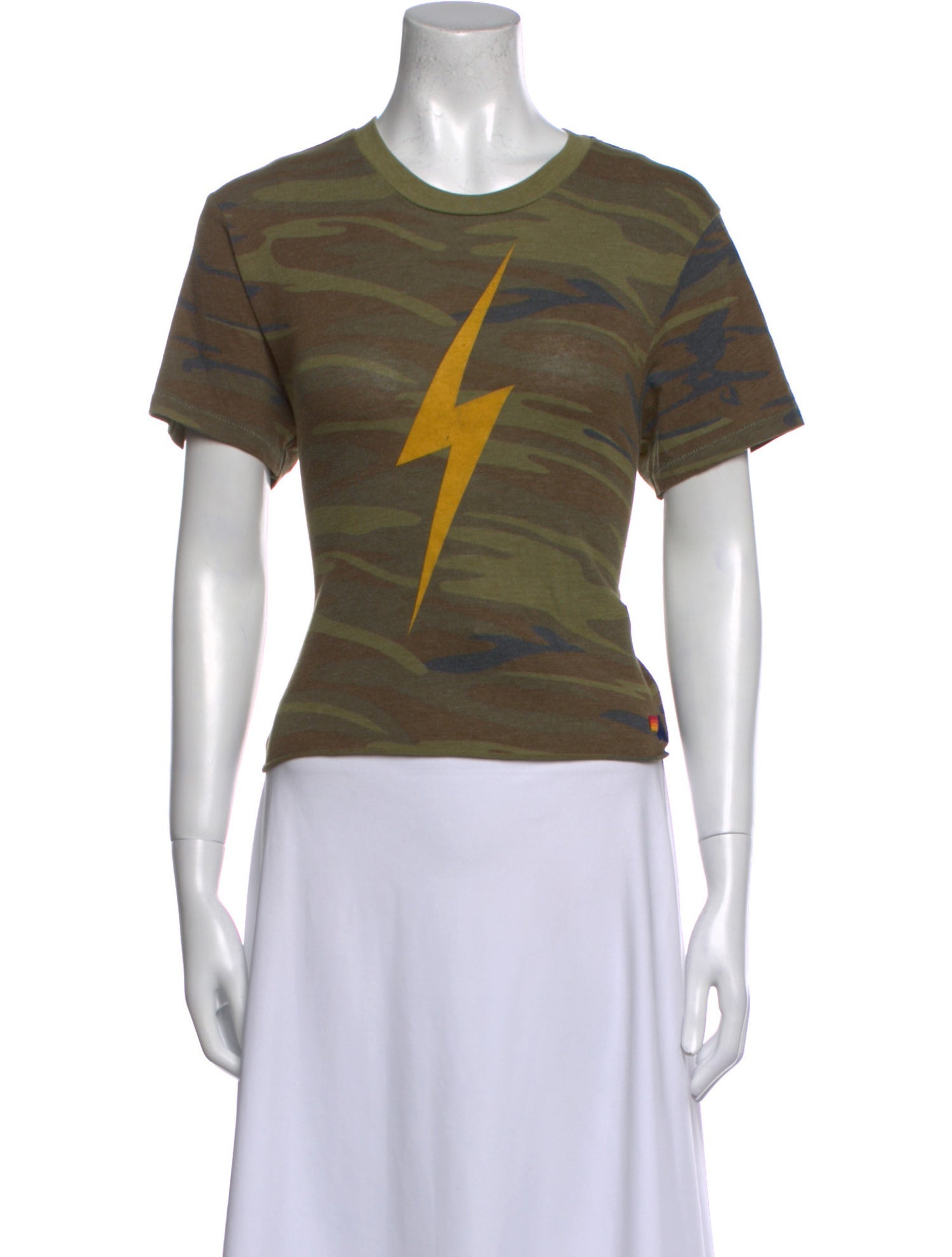 Aviator Nation Camouflage Print Crew Neck T-Shirt