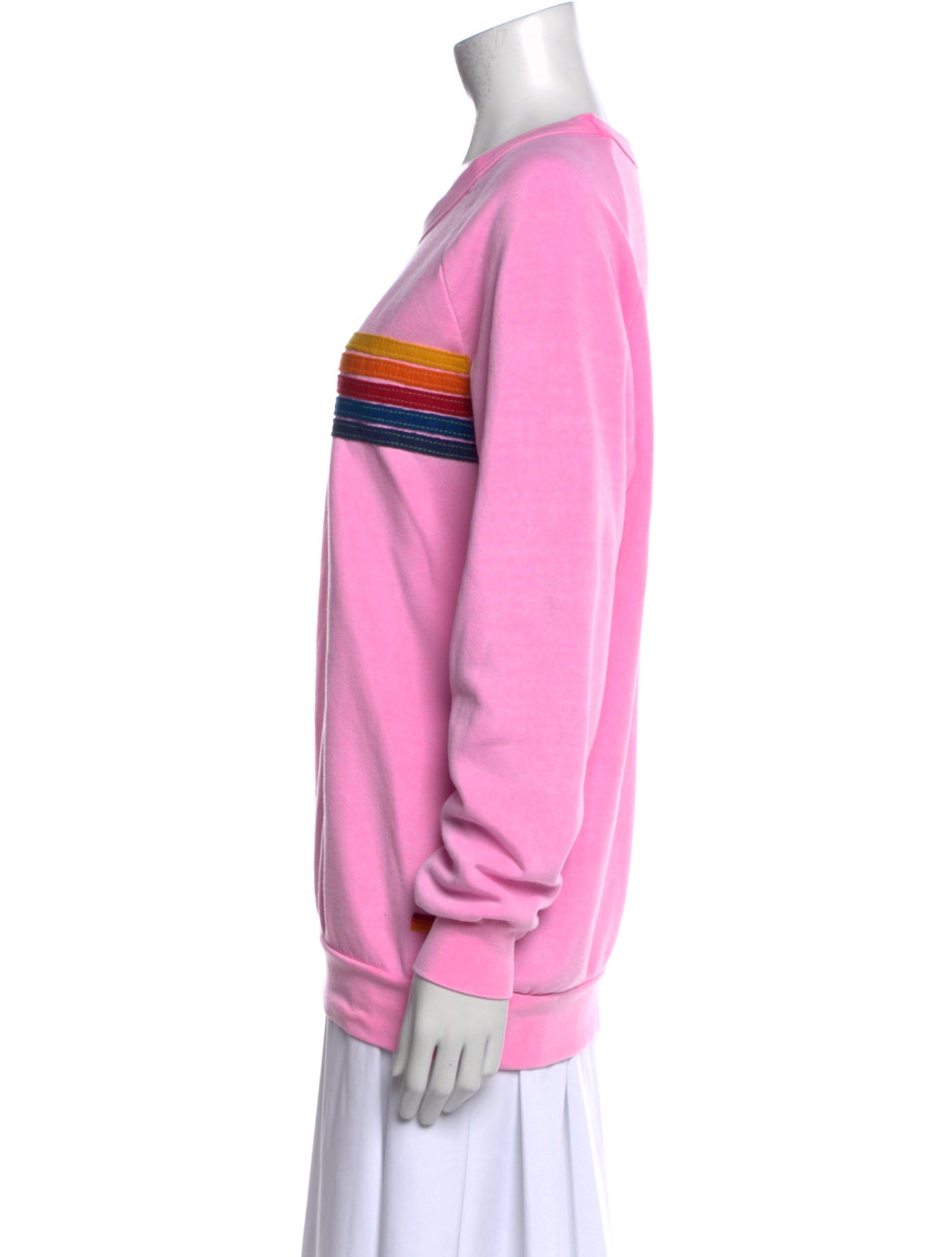 Aviator Nation Striped Crew Neck Sweatshirt