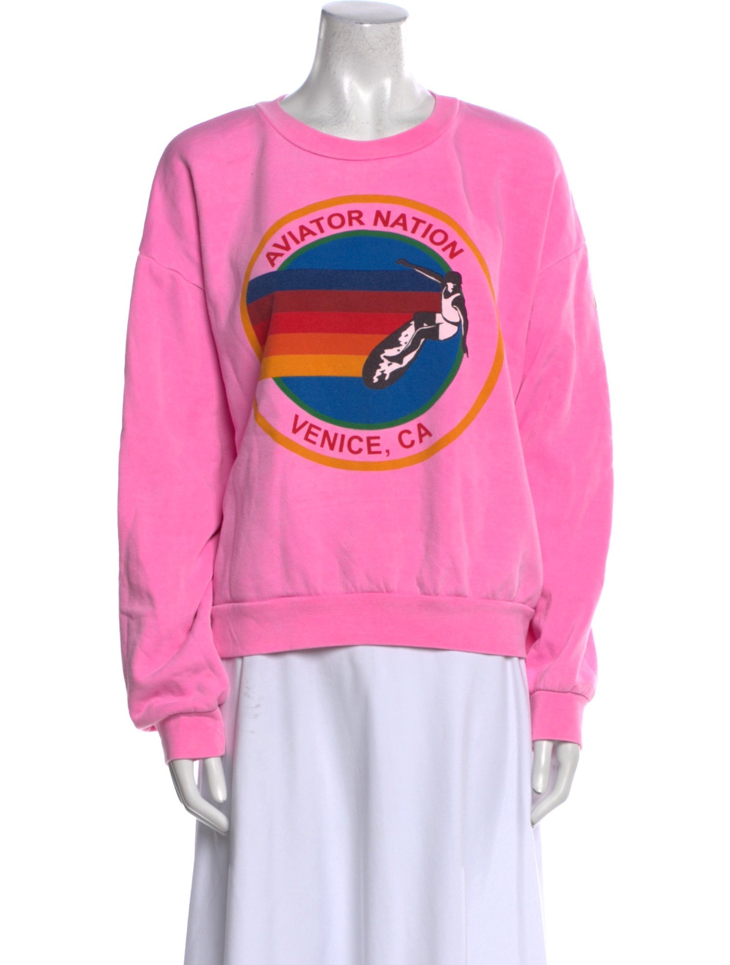 Aviator Nation Graphic Print Crew Neck Sweatshirt