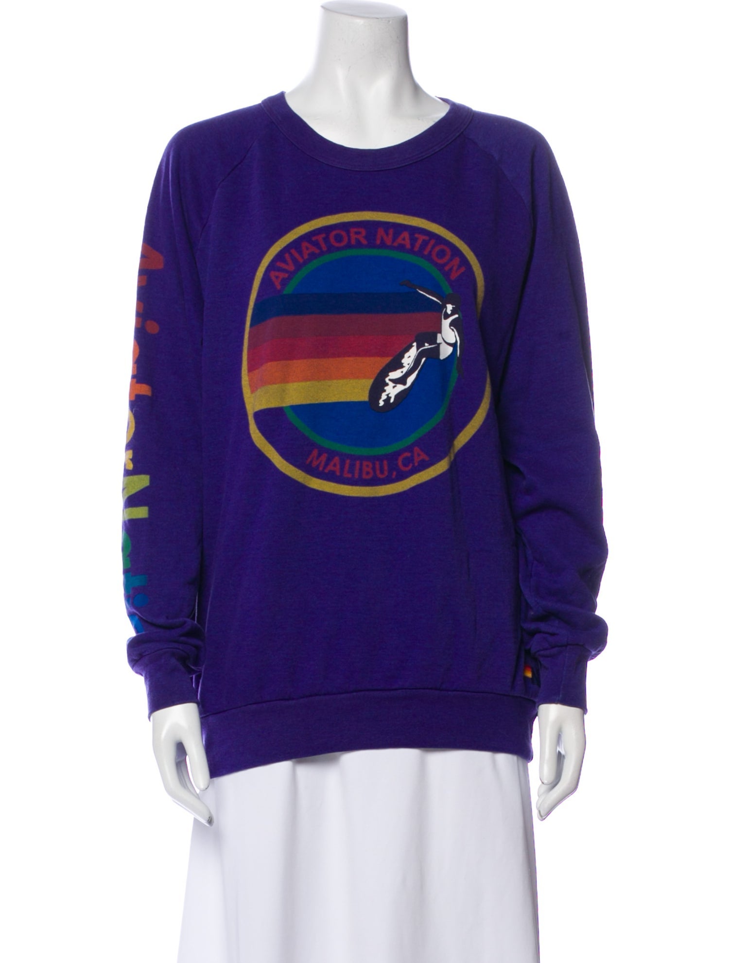 Aviator Nation Graphic Print Crew Neck Sweatshirt
