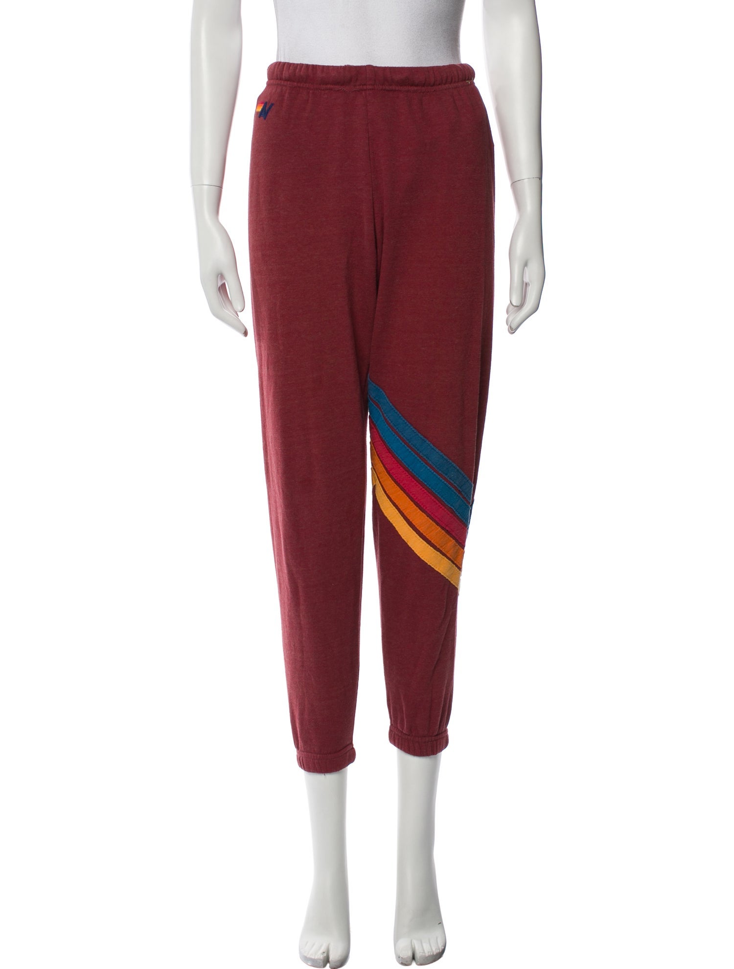 Aviator Nation Striped Embroidered Accent Sweatpants