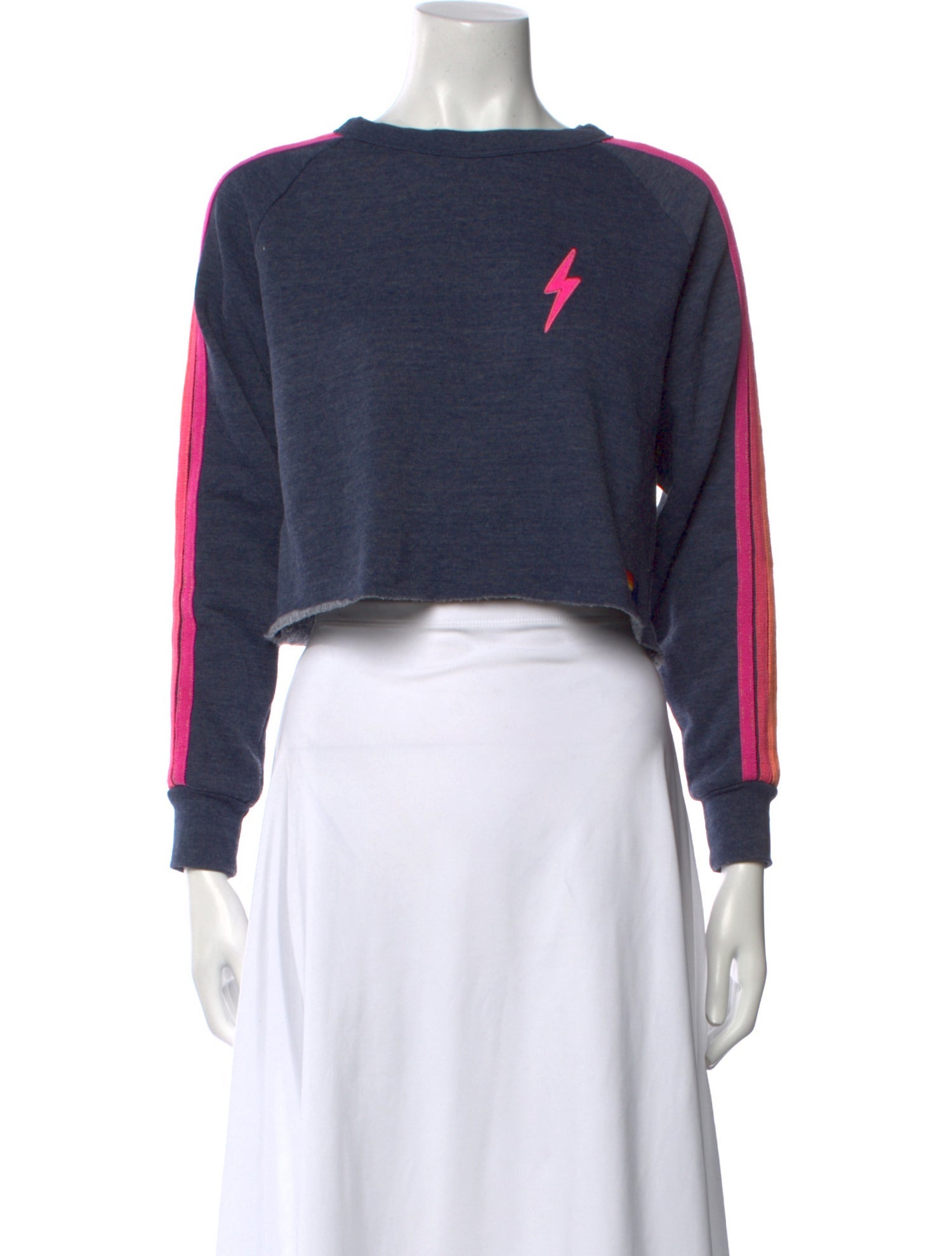 Aviator Nation Graphic Print Scoop Neck Crop Top