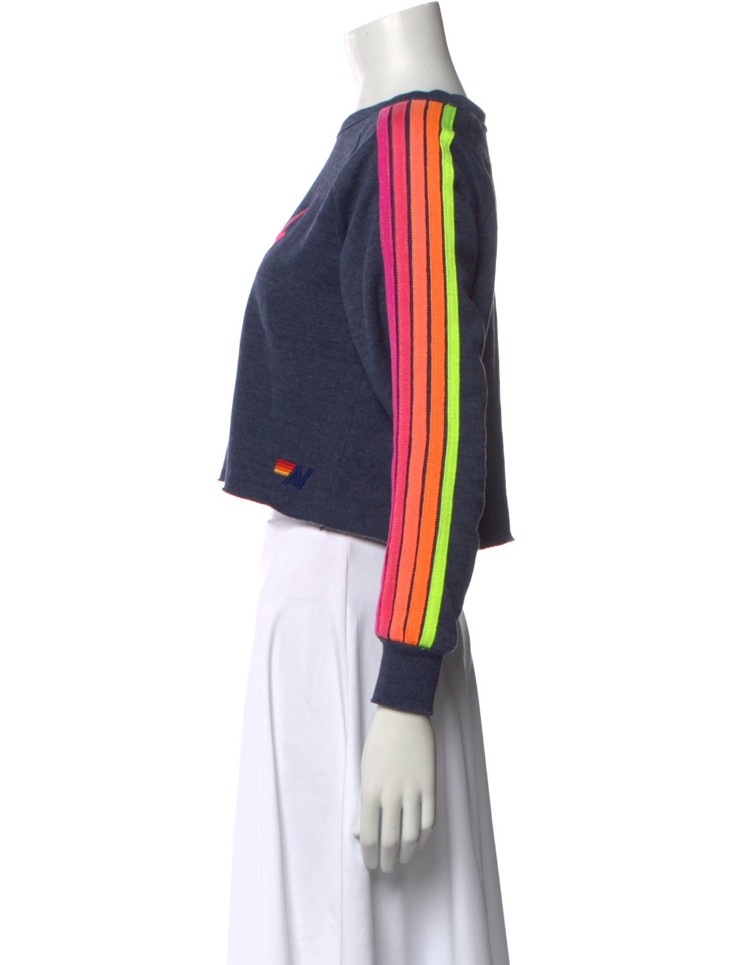 Aviator Nation Graphic Print Scoop Neck Crop Top