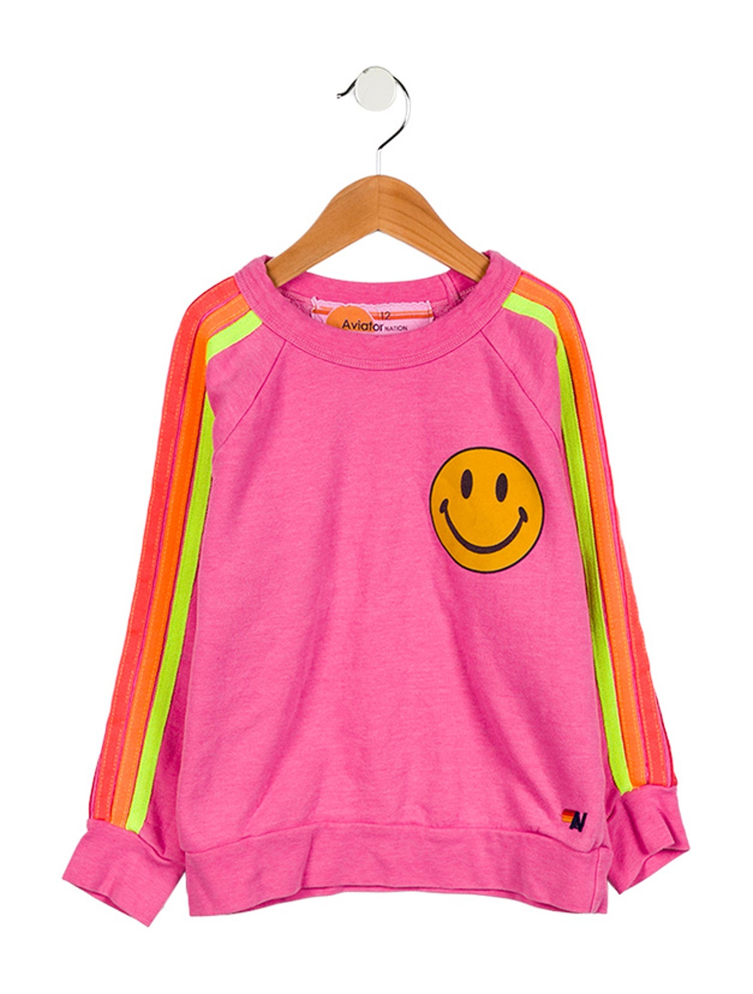 Aviator Nation Girls' Smiley Graphic Sweatshirt