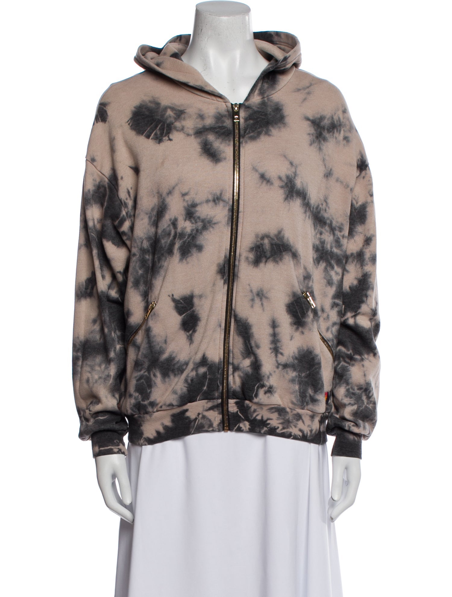 Aviator Nation Tie-Dye Print Faux Fur Jacket