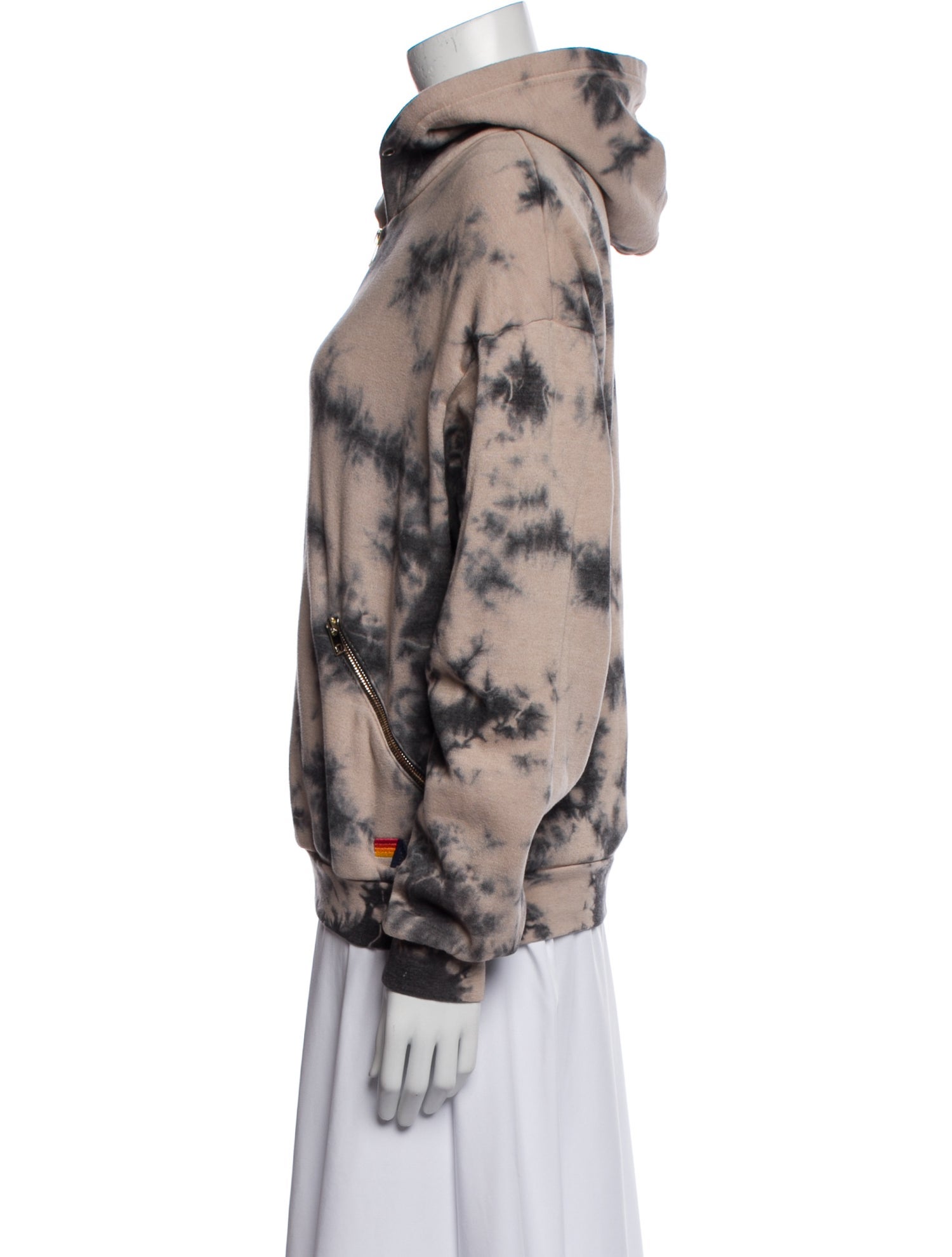 Aviator Nation Tie-Dye Print Faux Fur Jacket