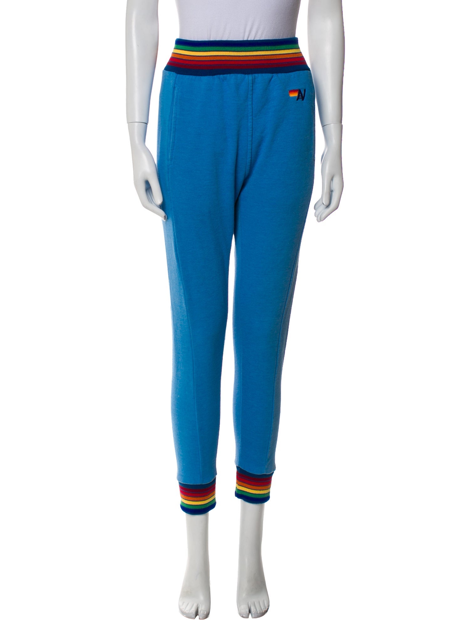 Aviator Nation Striped Embroidered Accent Sweatpants