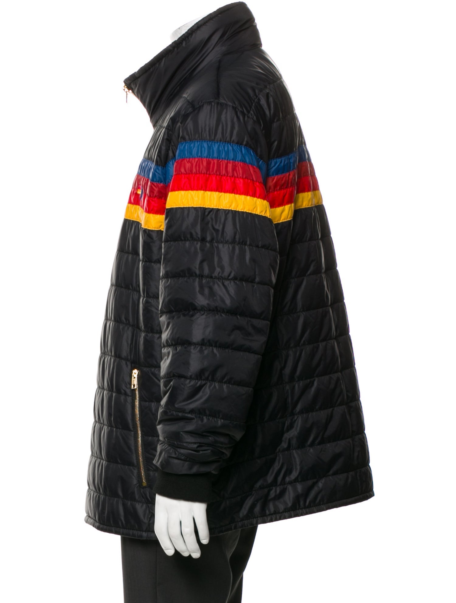 Aviator Nation Striped Puffer Coat