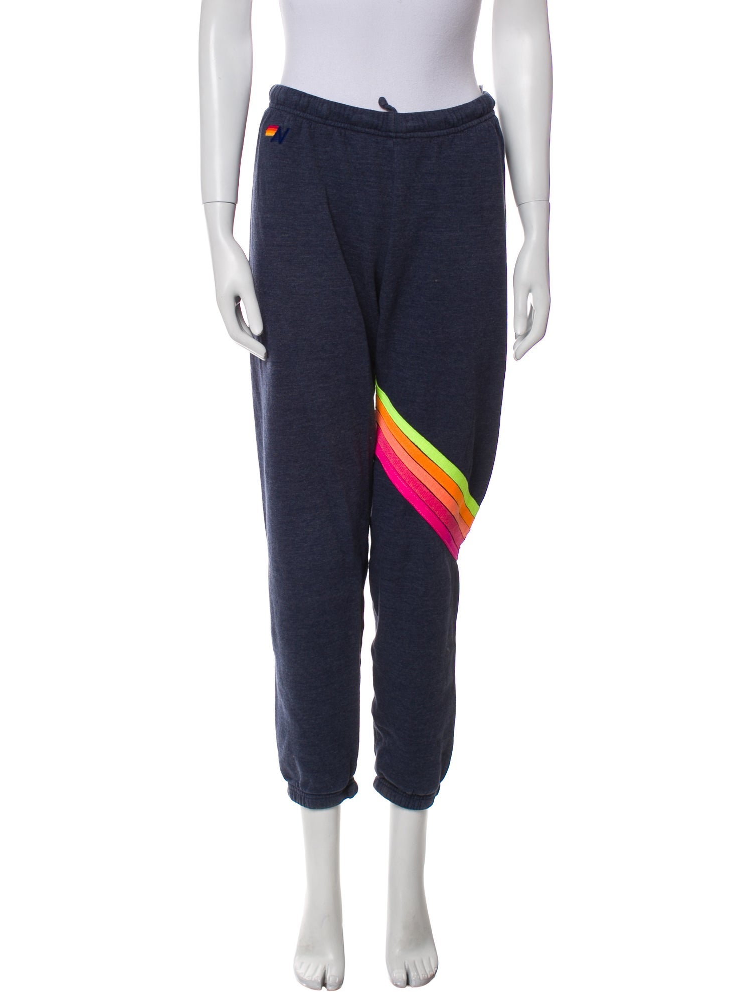 Aviator Nation Striped Embroidered Accent Sweatpants