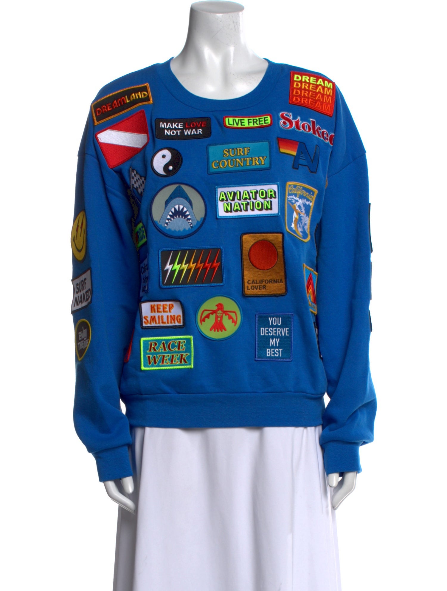 Aviator Nation Graphic Print Crew Neck Sweatshirt