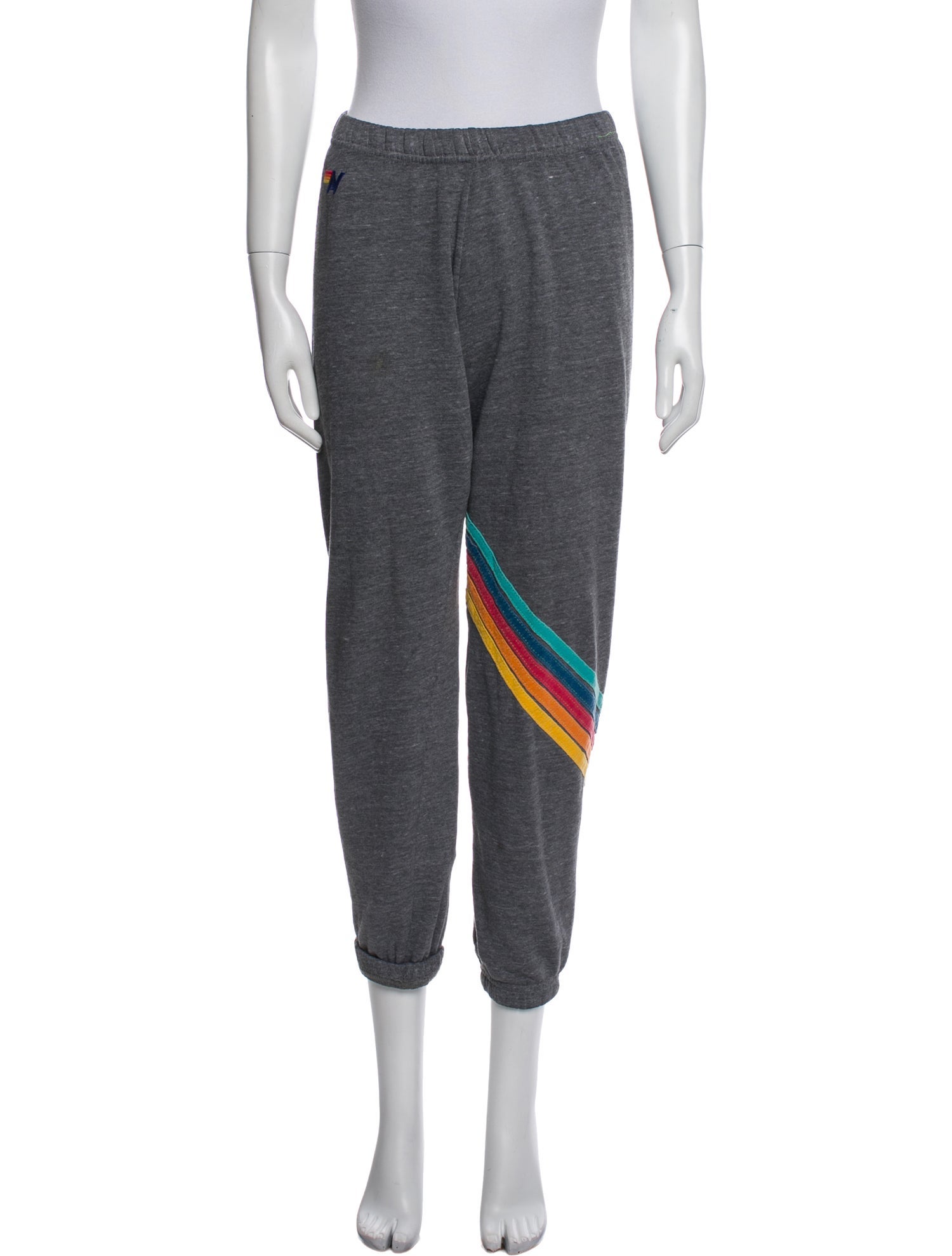 Aviator Nation Striped Embroidered Accent Sweatpants