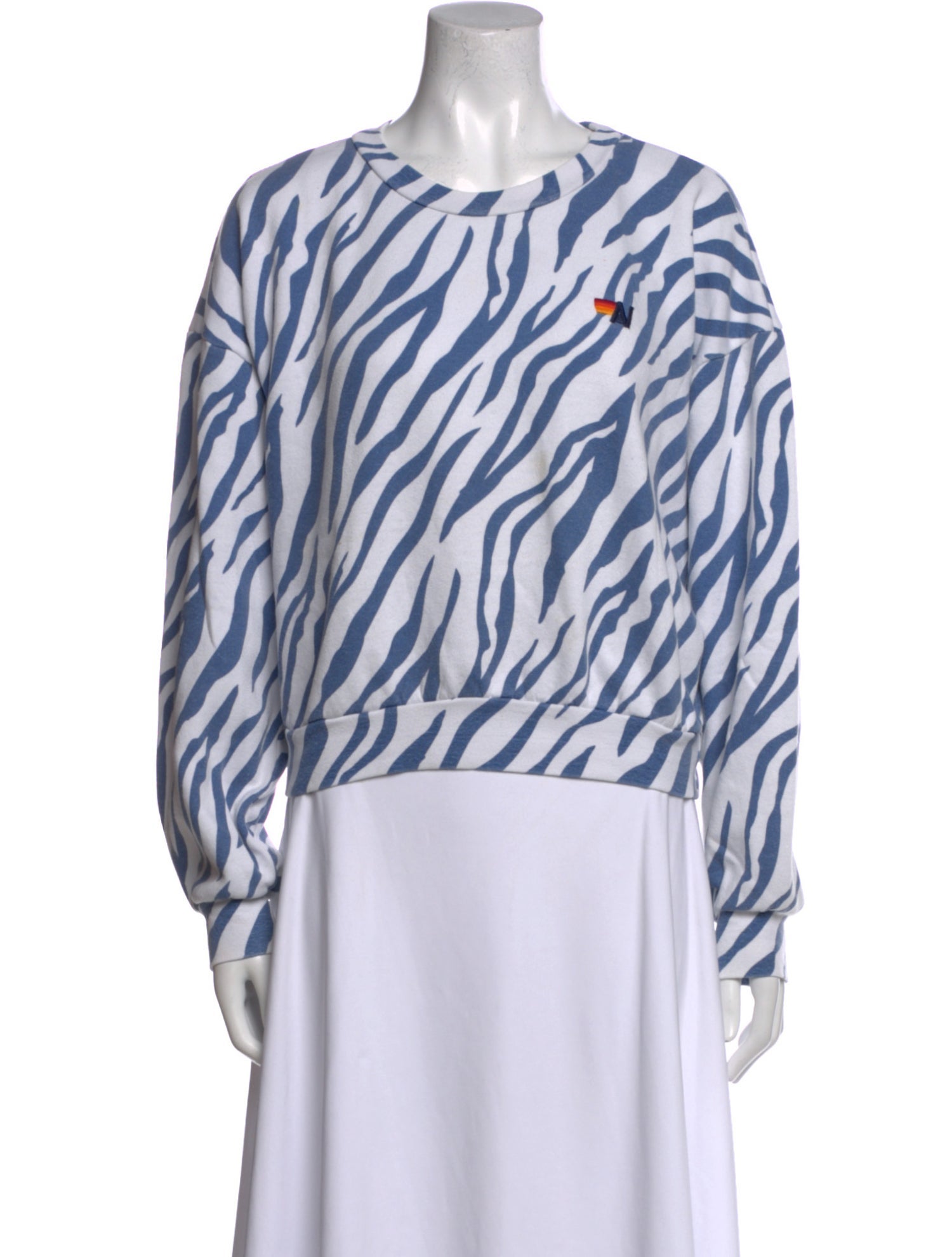 Aviator Nation Animal Print Crew Neck Sweatshirt