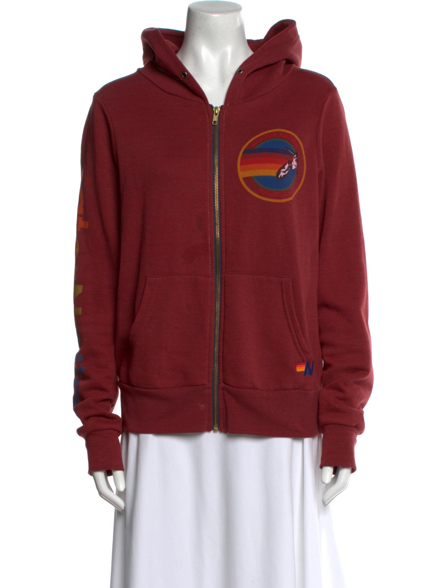 Aviator Nation Mock Neck Long Sleeve Sweatshirt