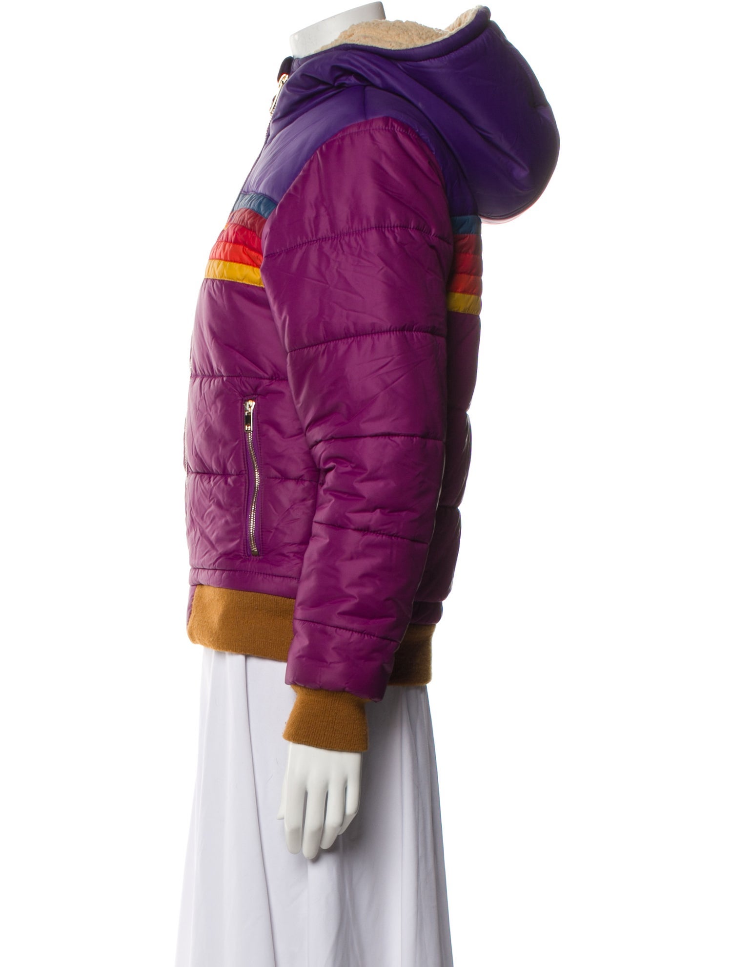 Aviator Nation Nylon Colorblock Pattern Bomber Jacket