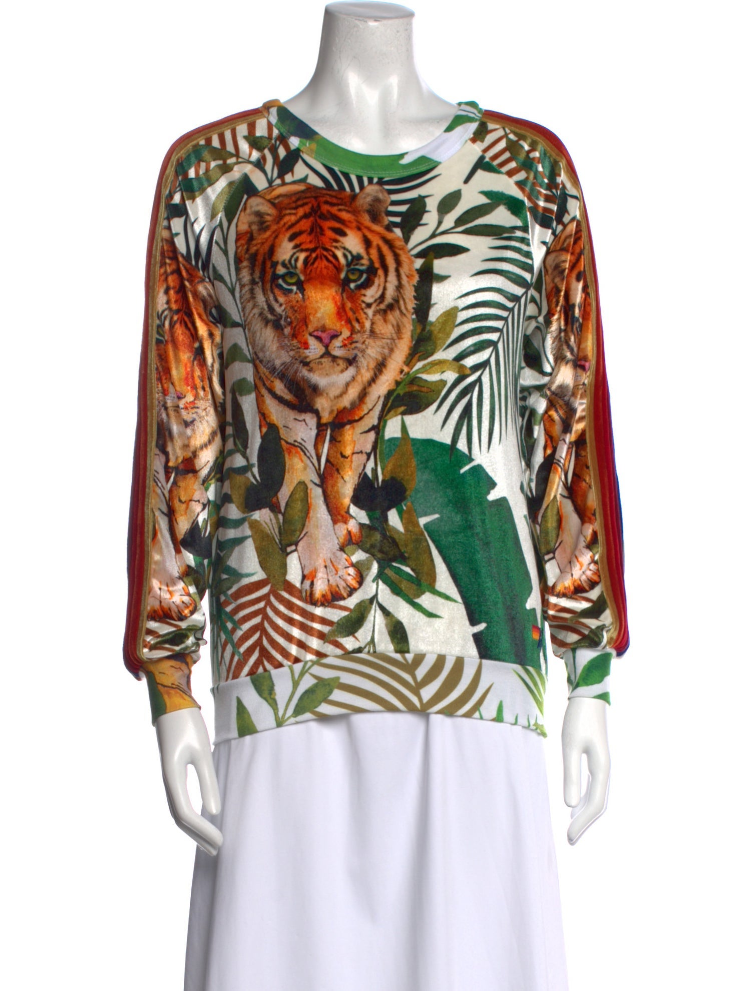 Aviator Nation Printed Bateau Neckline Blouse