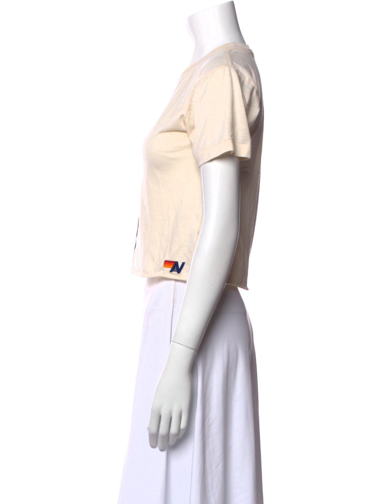 Aviator Nation Crew Neck Short Sleeve Crop Top