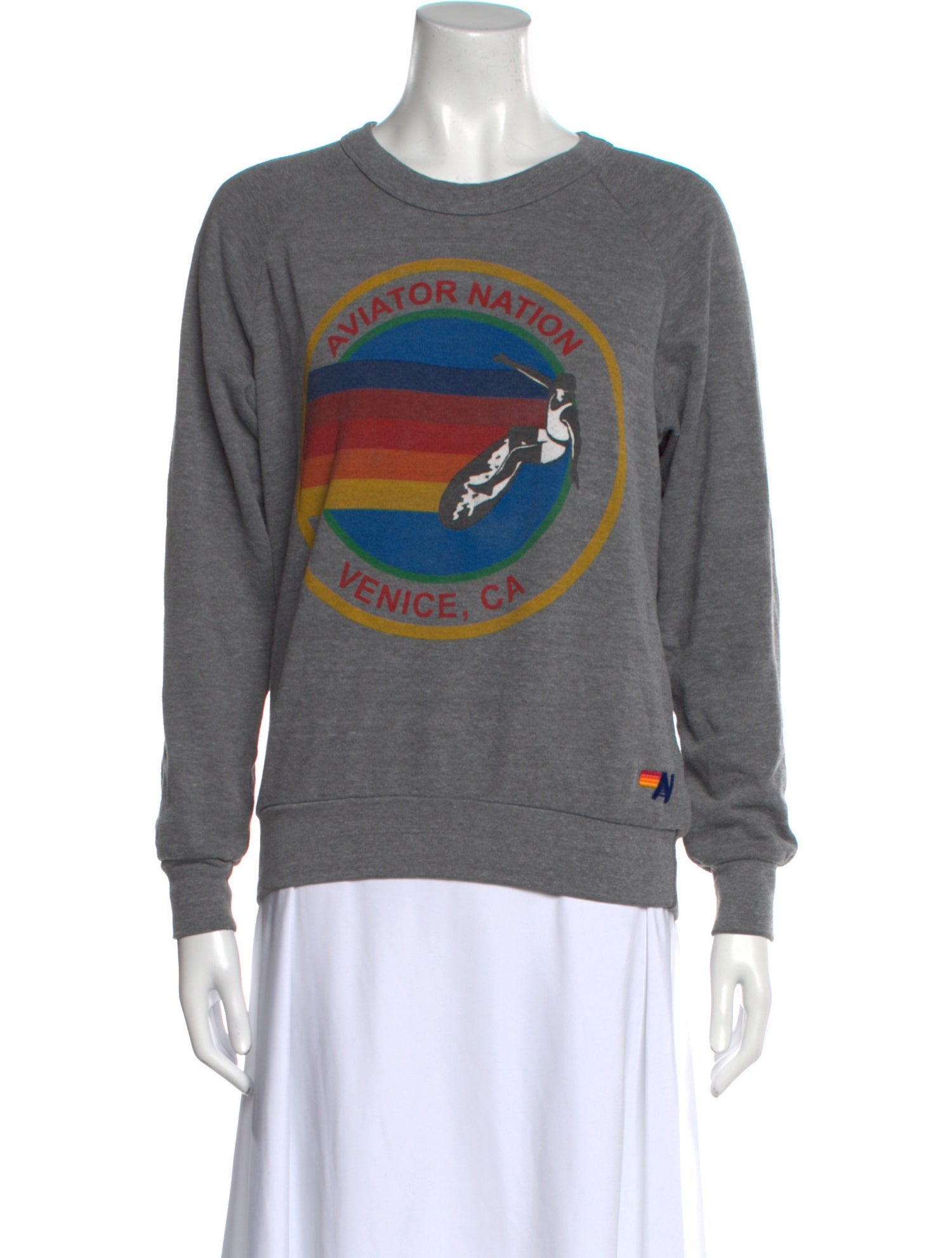 Aviator Nation Graphic Print Crew Neck Sweatshirt