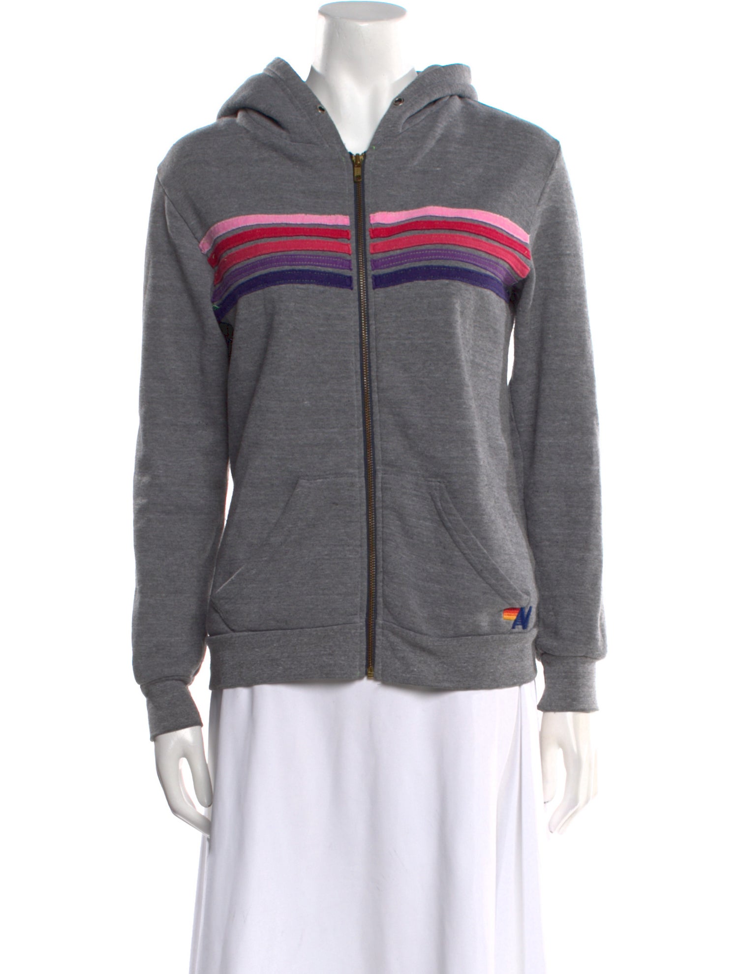 Aviator Nation Striped Crew Neck Sweatshirt