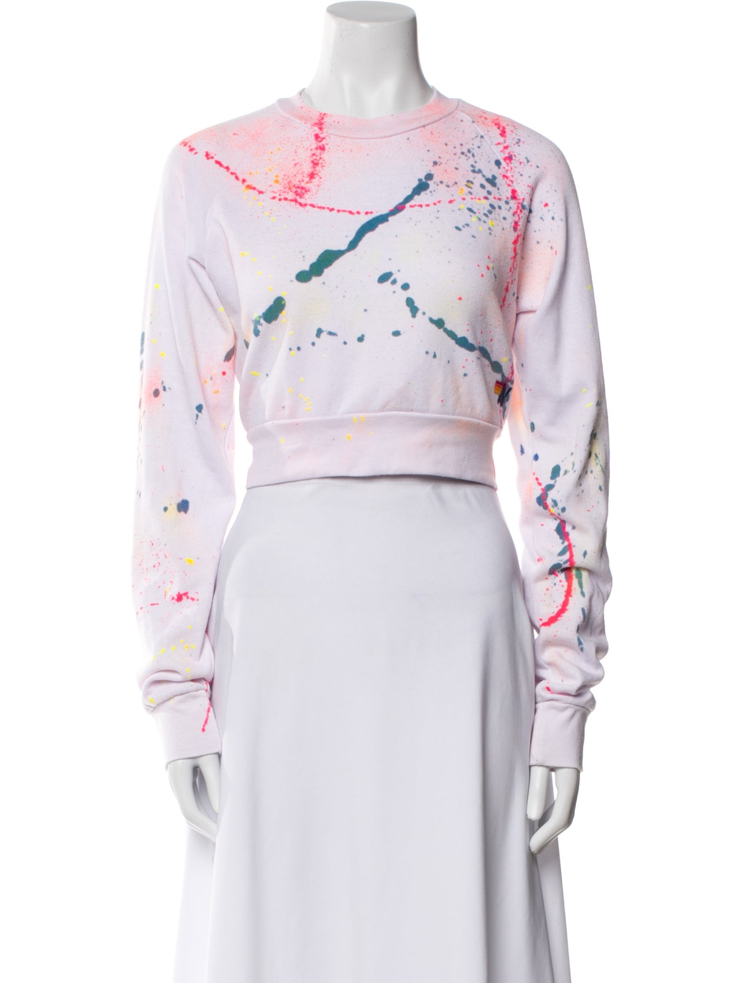 Aviator Nation Printed Bateau Neckline Crop Top