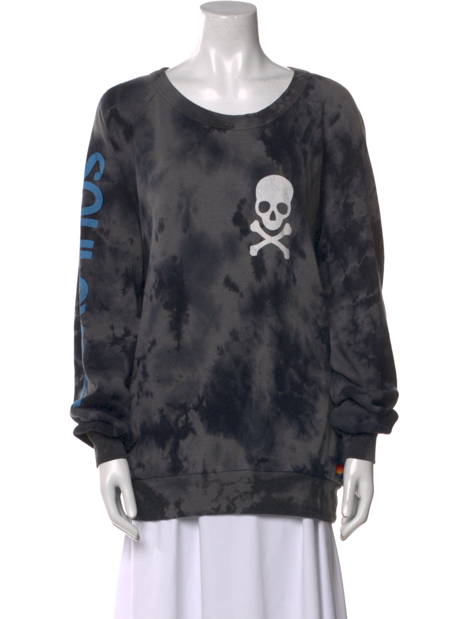 Aviator Nation Tie-Dye Print Scoop Neck Sweatshirt