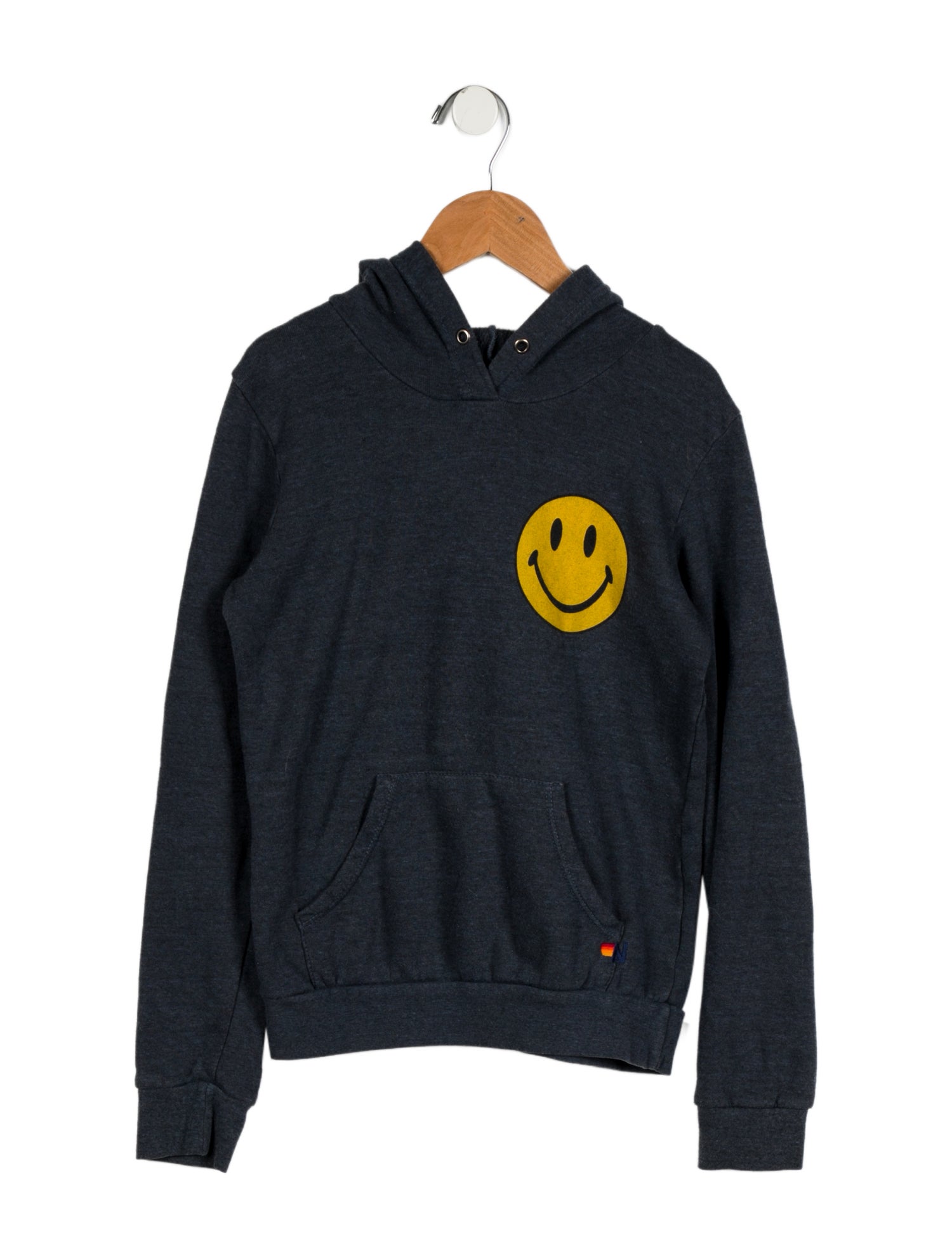 Aviator Nation Girls' " Smiley Face " Printed Long Sleeve Sweatshirt