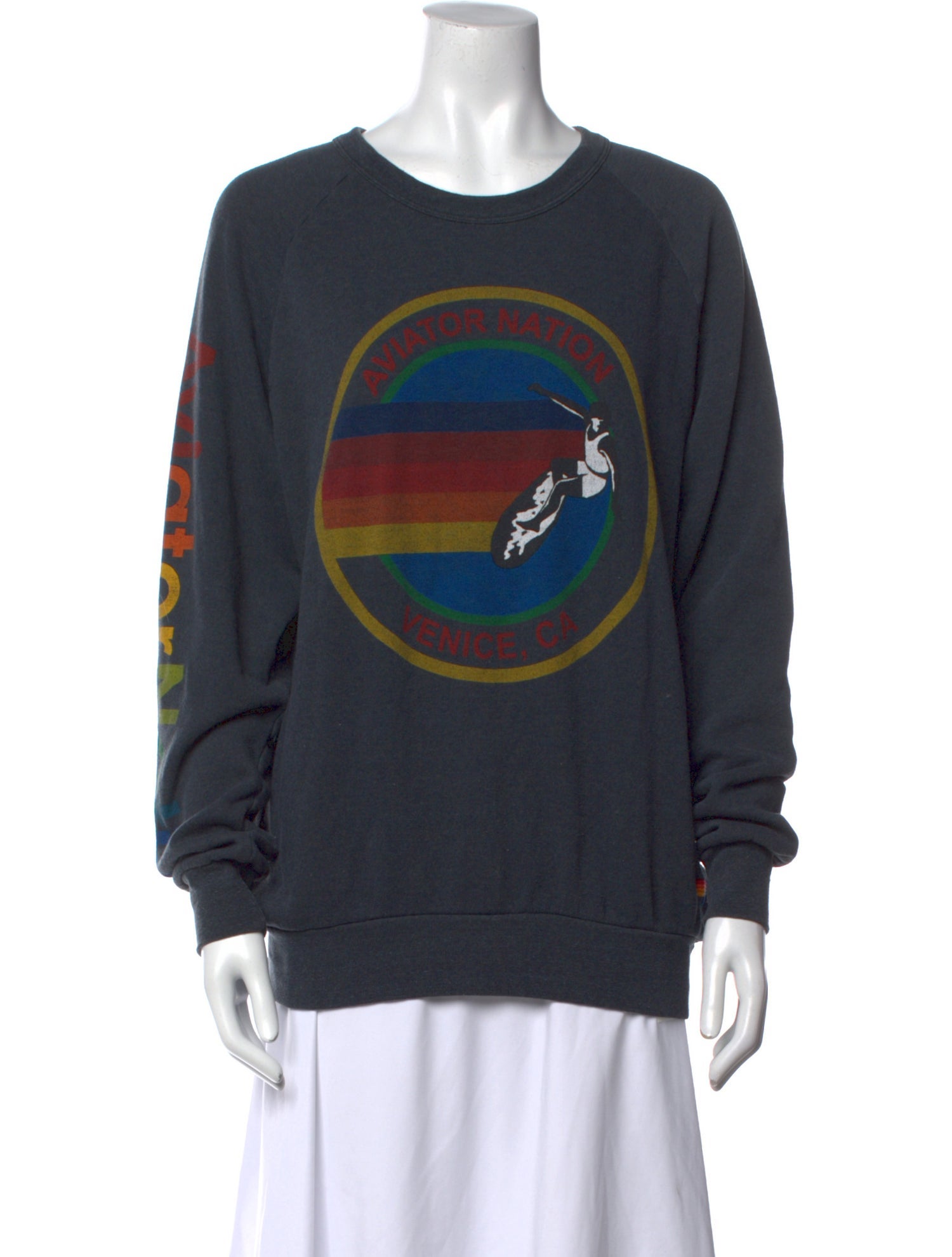 Aviator Nation Graphic Print Crew Neck Sweatshirt