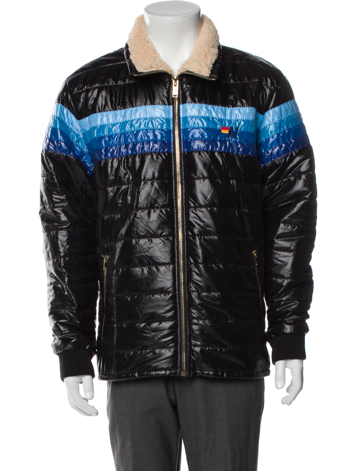 Aviator Nation Striped Puffer Coat w/ Tags